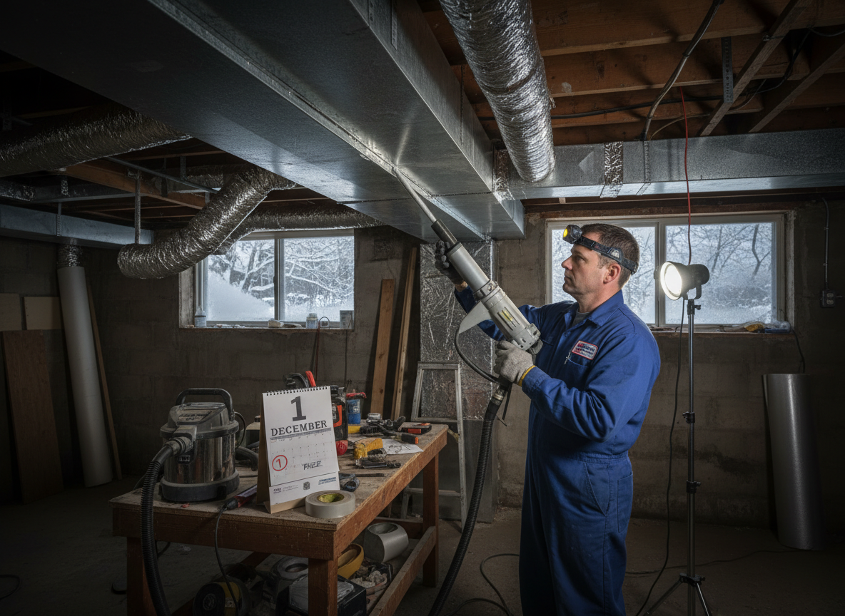 Preparing Ducts Before Centerville's First Hard Freeze